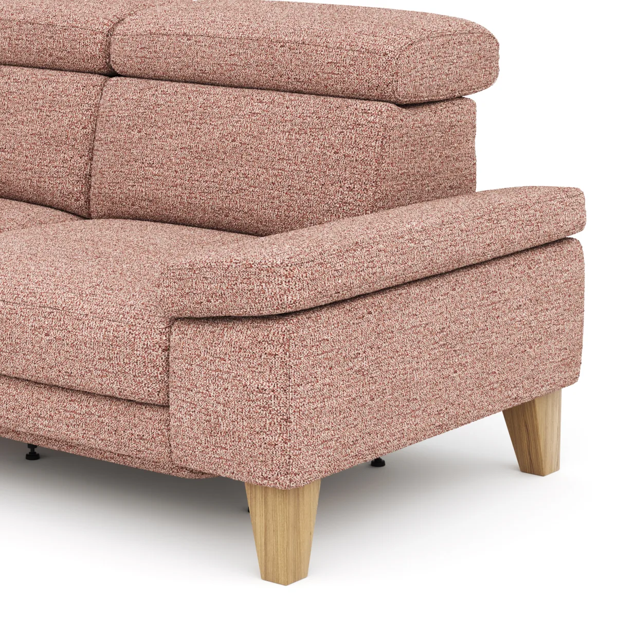 Ecksofa Hudson - Longchair links mit 2,5-Sitzer, inkl. Kopfteil verstellbar, Stoff, Kupfer – Bild 3