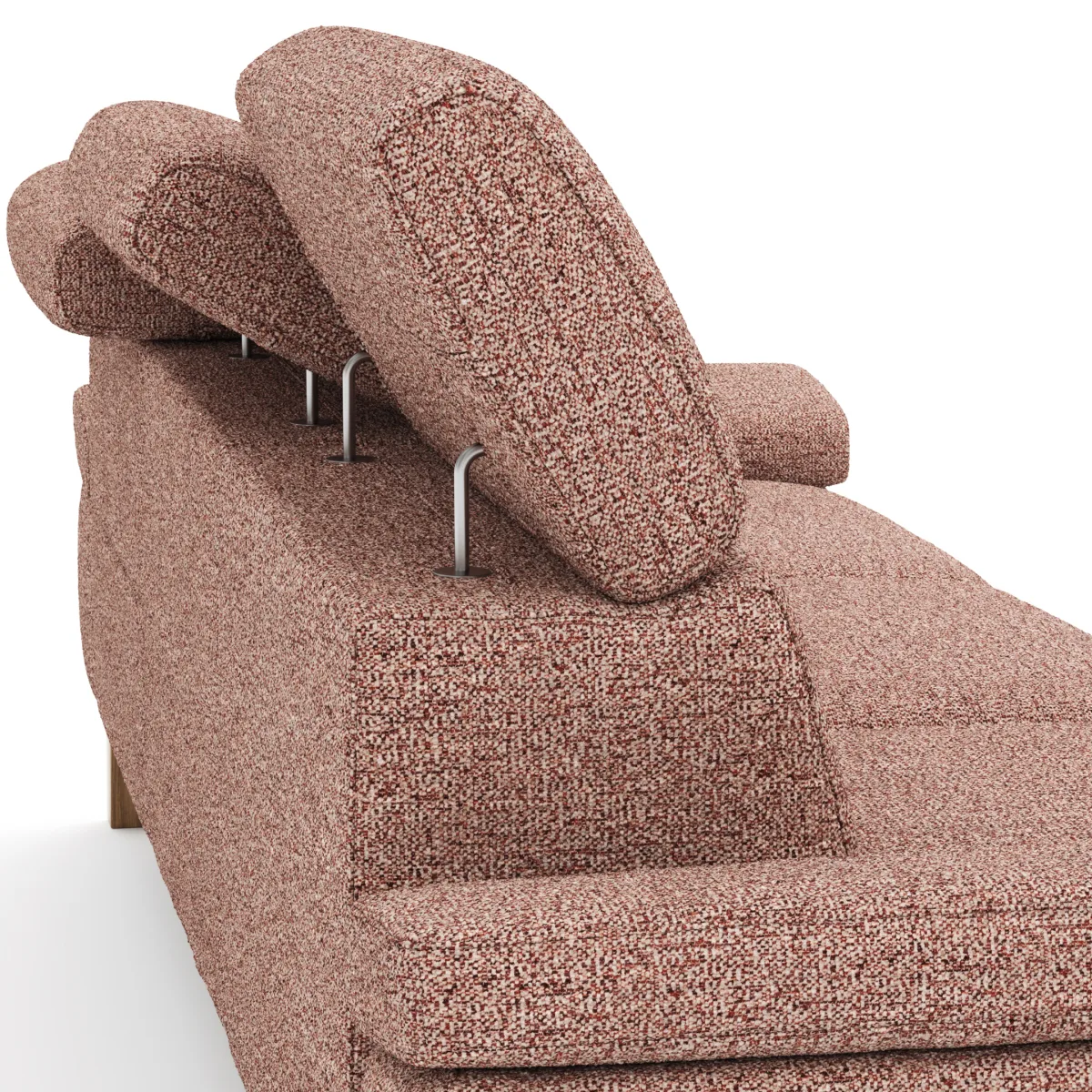 Ecksofa Hudson - Longchair links mit 2,5-Sitzer, inkl. Kopfteil verstellbar, Stoff, Kupfer – Bild 4