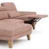 Ecksofa Hudson - Longchair links mit 2,5-Sitzer, inkl. Kopfteil/Armlehne verstellbar und Relaxfunktion (motorisch), Stoff, Kupfer – Bild 3