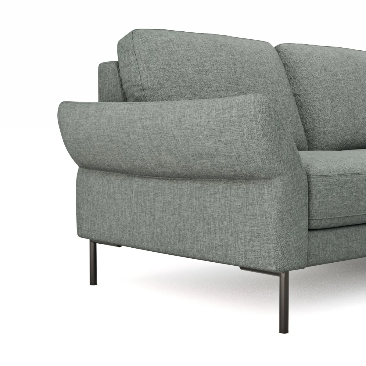 Ecksofa Rockport A - 2,5-Sitzer mit Ecke rechts inkl. Armlehne klappbar, Stoff, Eisblau – Bild 3