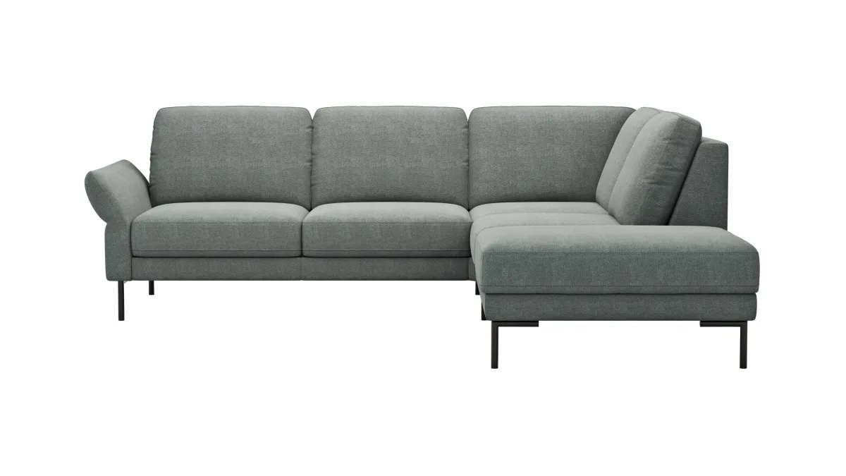 Ecksofa Rockport A - 2,5-Sitzer mit Ecke rechts inkl. Armlehne klappbar, Stoff, Eisblau – Bild 2