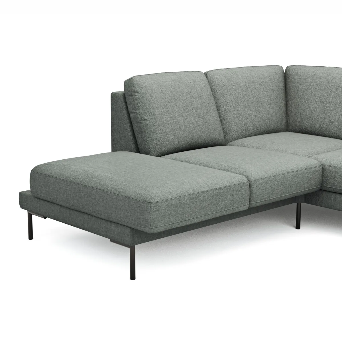 Ecksofa Rockport A - Ecke links mit 2,5-Sitzer rechts, inkl. Sitzauszug (motorisch) und Armlehne klappbar, Stoff, Eisblau – Bild 4