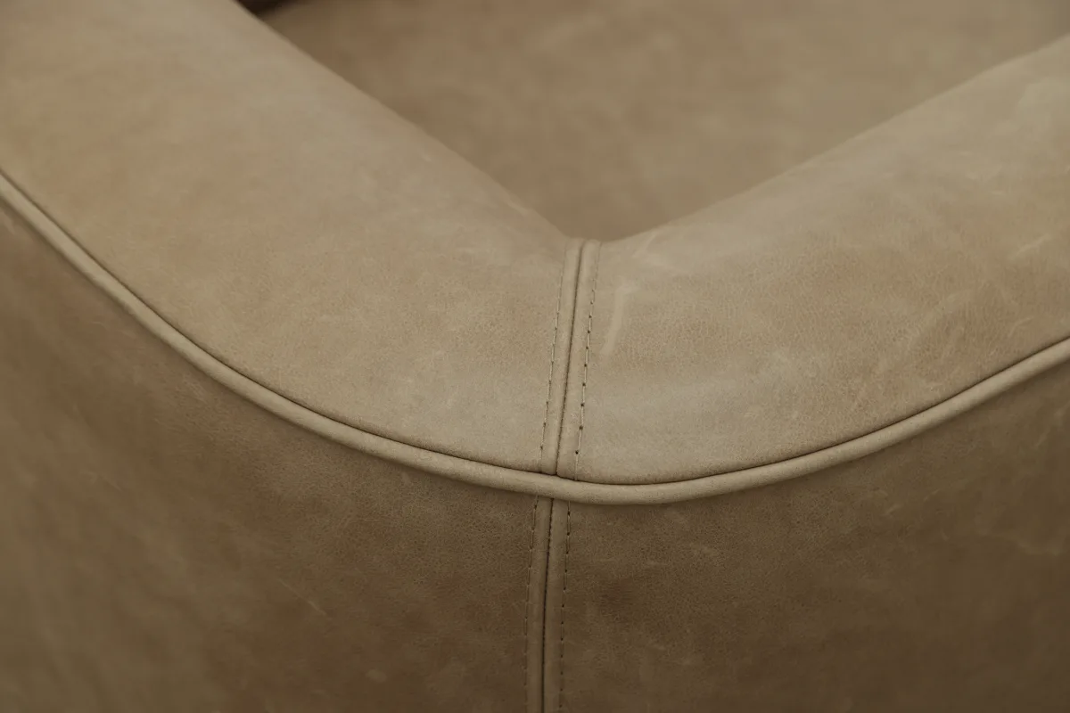 Sessel Stormy - drehbar, Leder, Taupe – Bild 3