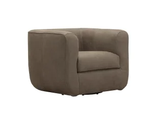 Alternative view of Sessel Stormy - drehbar, Leder, Taupe