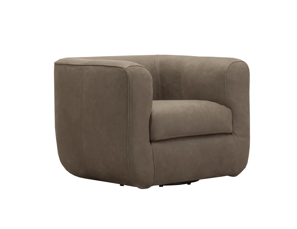 Sessel Stormy - drehbar, Leder, Taupe – Bild 2