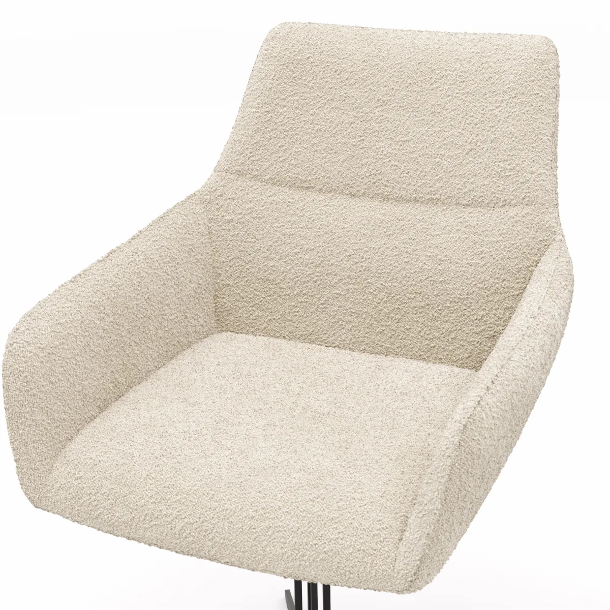 Armlehnstuhl Maluhia - drehbar, Stoff, Beige – Bild 3