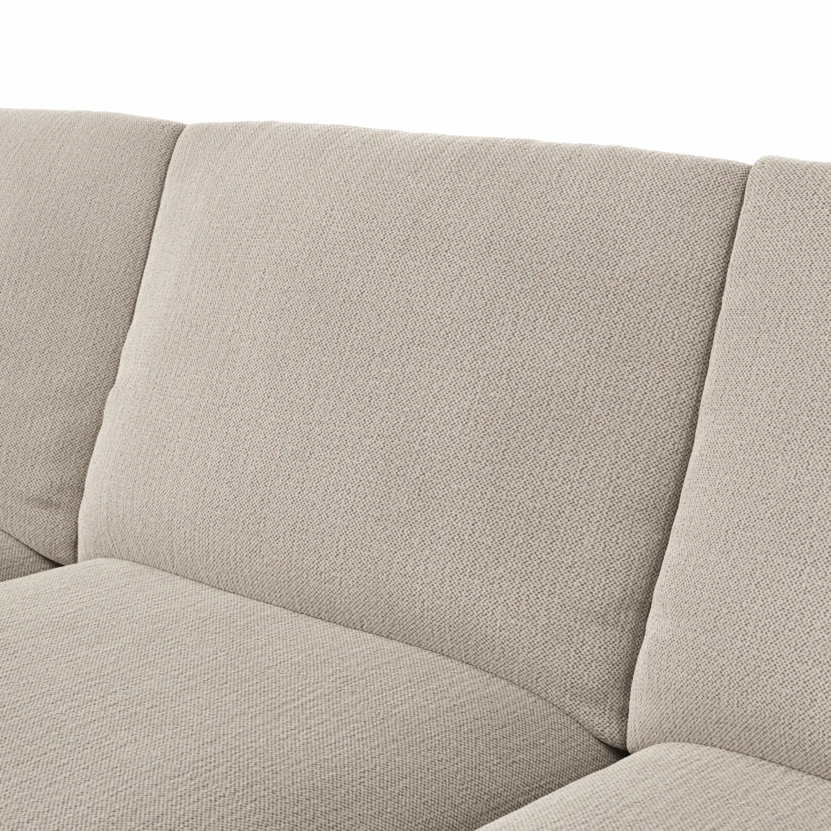 Ecksofa Stormy - Longchair links mit 2,5-Sitzer, Stoff, Creme – Bild 3