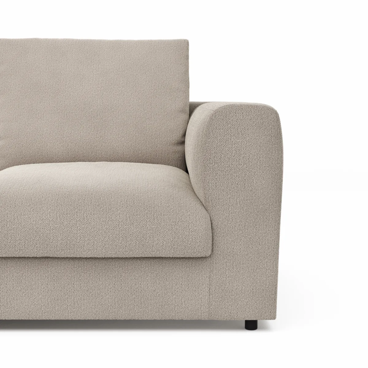 Ecksofa Stormy - Longchair links mit 2,5-Sitzer, Stoff, Creme – Bild 4