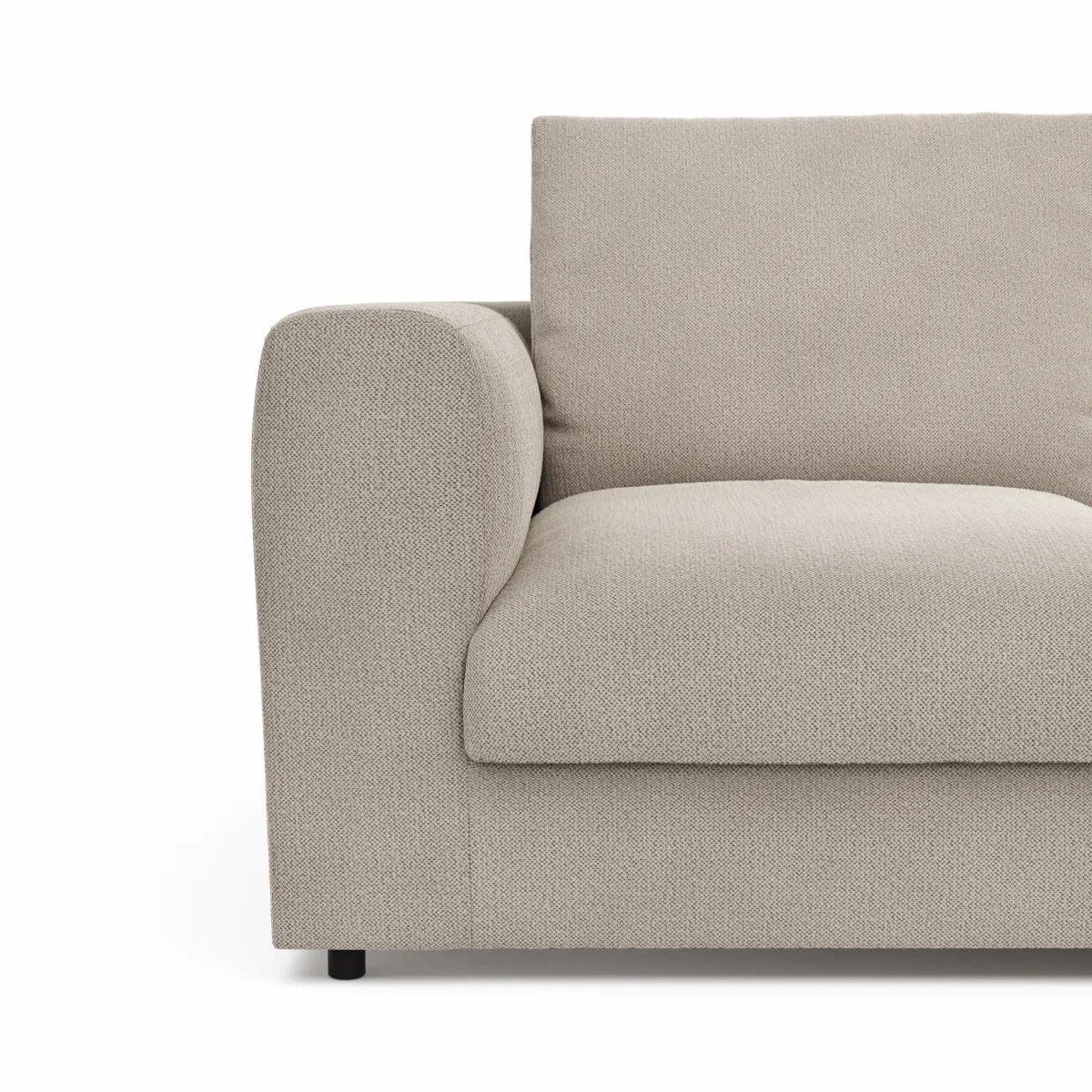 Ecksofa Stormy - 2,5-Sitzer mit Longchair rechts, Stoff, Creme – Bild 4