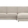 Ecksofa Stormy - 2,5-Sitzer mit Longchair rechts, Stoff, Creme – Bild 2