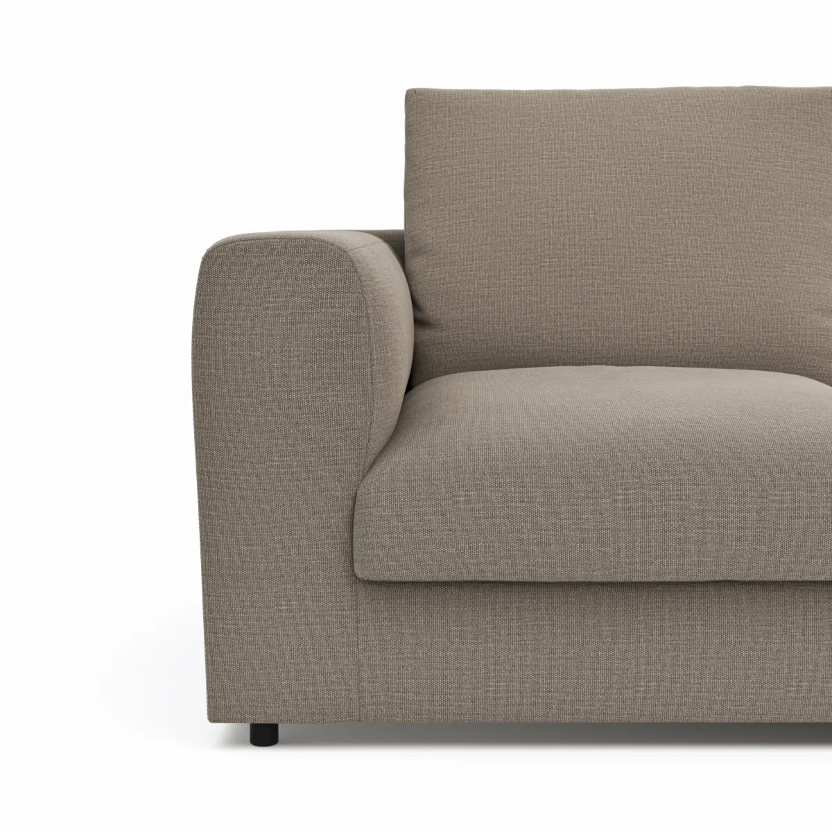 Ecksofa Stormy - 2,5-Sitzer mit Longchair rechts, Stoff, Graubeige – Bild 3