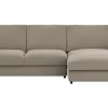 Ecksofa Stormy - 2,5-Sitzer mit Longchair rechts, Stoff, Graubeige – Bild 2