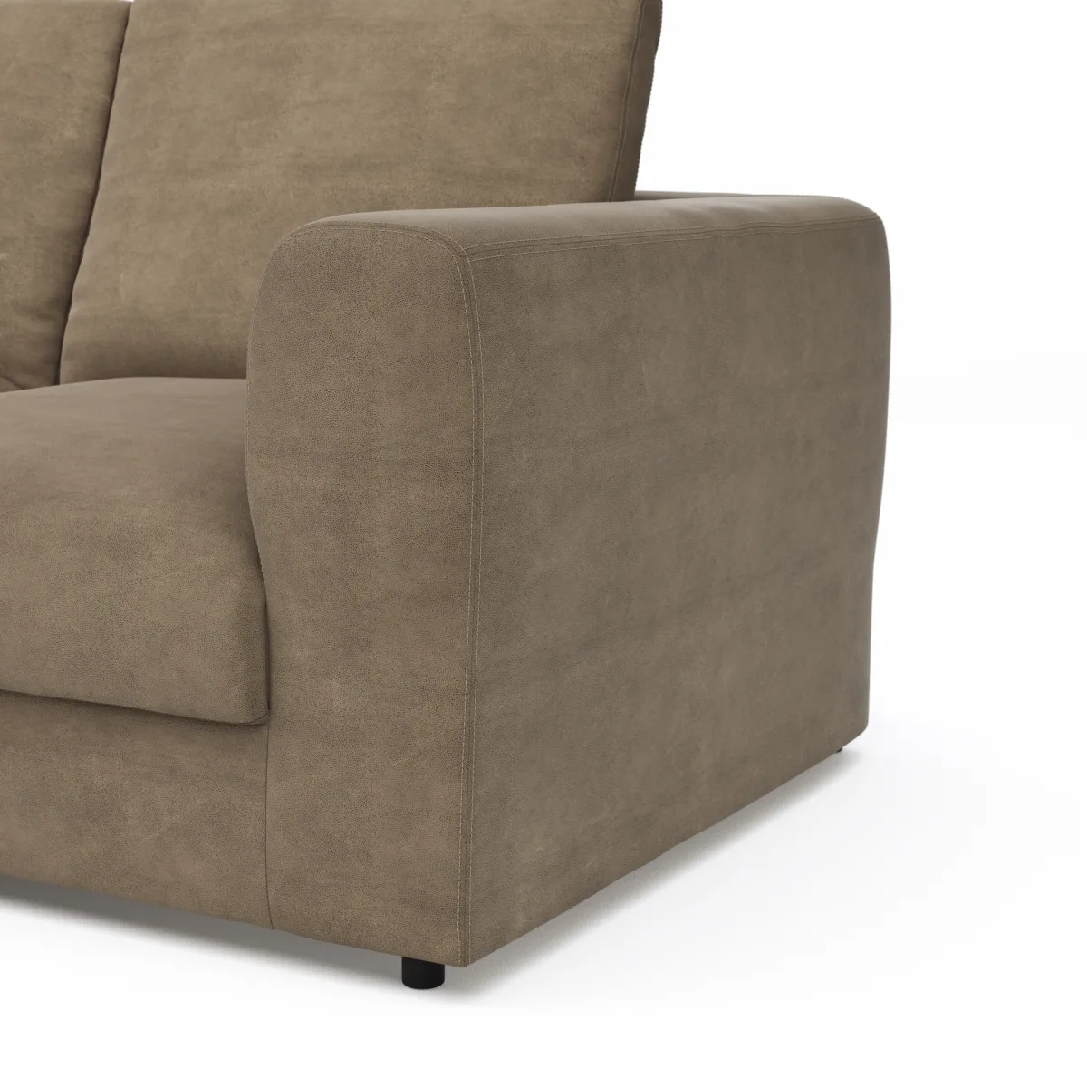 Ecksofa Stormy - Longchairs links mit 2,5-Sitzer, Stoff, Rauchbraun – Bild 4