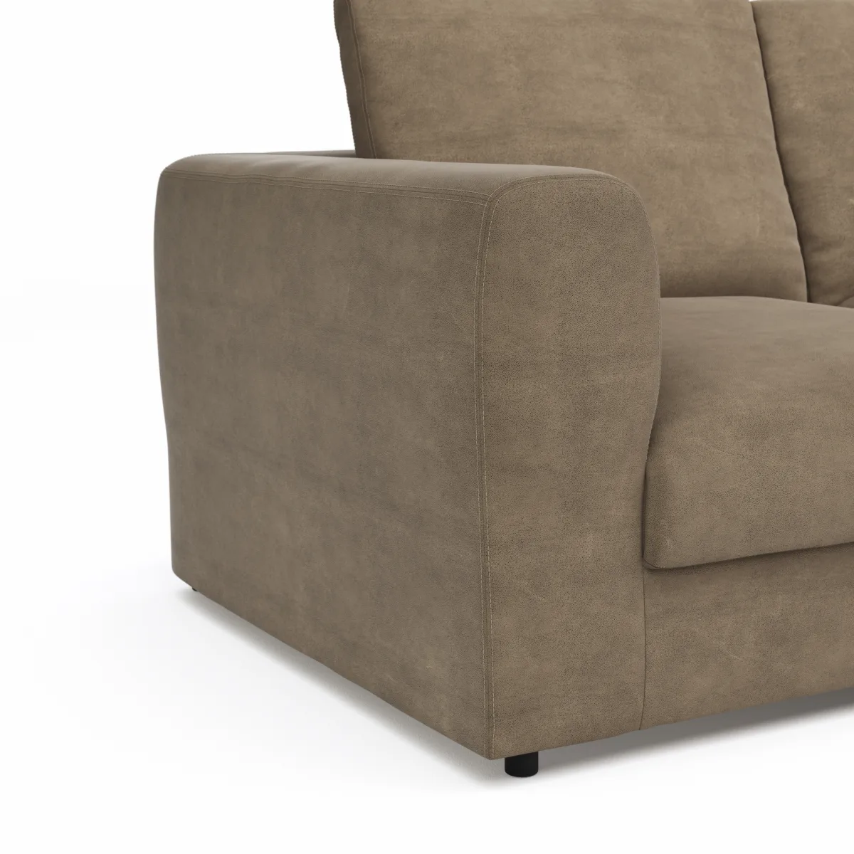 Ecksofa Stormy - 2,5-Sitzer mit Longchair rechts, Stoff, Rauchbraun – Bild 3