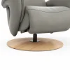 Sessel Tulsa Relax - Größe M, inkl. Kopf-/Fußteil/Rückenlehne verstellbar, Leder, Graubeige – Bild 3