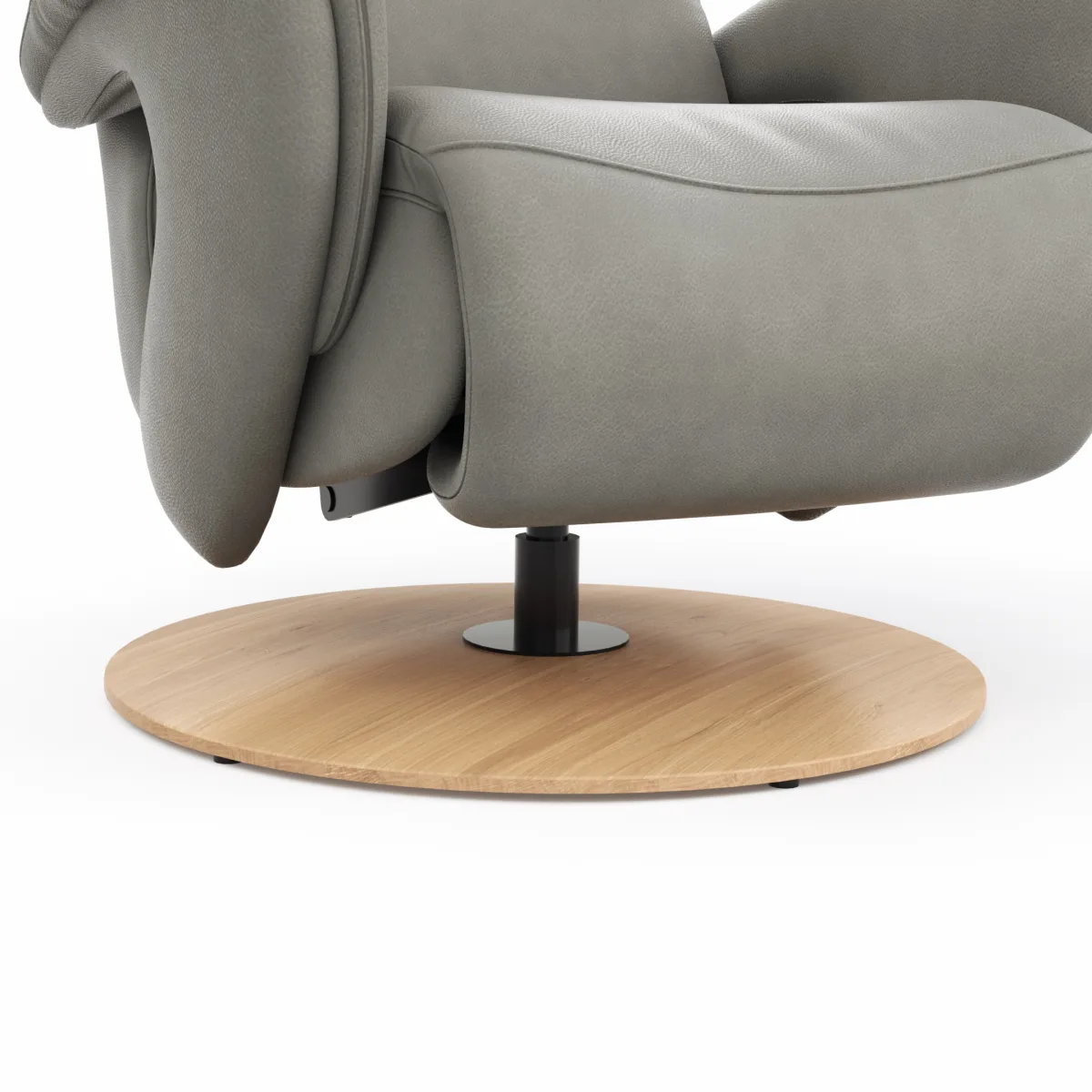 Sessel Tulsa Relax - Größe M, inkl. Kopf-/Fußteil/Rückenlehne verstellbar, Leder, Graubeige – Bild 3