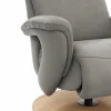 Sessel Tulsa Relax - Größe M, inkl. Kopf-/Fußteil/Rückenlehne verstellbar, Leder, Graubeige – Bild 4