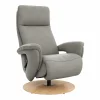 Sessel Tulsa Relax - Größe M, inkl. Fußteil/Rückenlehne verstellbar (motorisch), inkl. Kopfteilverstellung, Leder, Graubeige – Bild 2