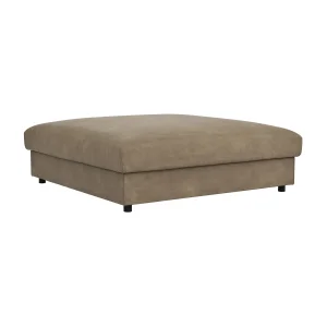Alternative view of Hocker Stormy - LB ca. 110x110 cm, Stoff, Rauchbraun