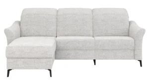 Ecksofa Canterbury - Longchair links mit 2,5-Sitzer, inkl. Relaxfunktion (motorisch) und Kopfteilverstellung, Stoff, Offwhite