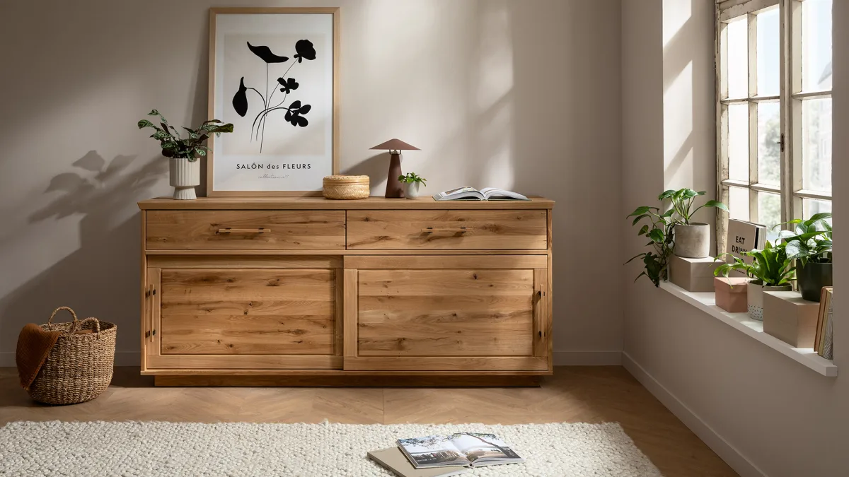 Sideboard Oreia - Wildeiche massiv, natur geölt – Bild 3