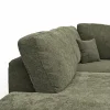 Ecksofa Solenne - Ottomane links mit Diwan rund rechts, Stoff, Olive – Bild 4