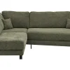 Ecksofa Solenne - Ottomane links mit Diwan rund rechts, Stoff, Olive – Bild 2