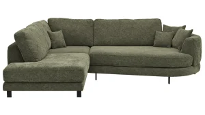 Alternative view of Ecksofa Solenne - Ottomane links mit Diwan rund rechts, Stoff, Olive