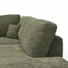 Ecksofa Solenne - Diwan rund links mit Ottomane rechts, Stoff, Olive – Bild 3