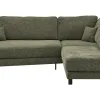 Ecksofa Solenne - Diwan rund links mit Ottomane rechts, Stoff, Olive – Bild 2