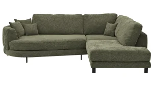 Alternative view of Ecksofa Solenne - Diwan rund links mit Ottomane rechts, Stoff, Olive