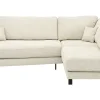 Ecksofa Solenne - Diwan rund links mit Ottomane rechts, Stoff, Weiß – Bild 2