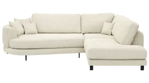 Alternative view of Ecksofa Solenne - Diwan rund links mit Ottomane rechts, Stoff, Weiß