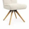 Stuhl Evania - Dreh und Relax-Funktion, niedriger Rücken, Stoff, Creme – Bild 4