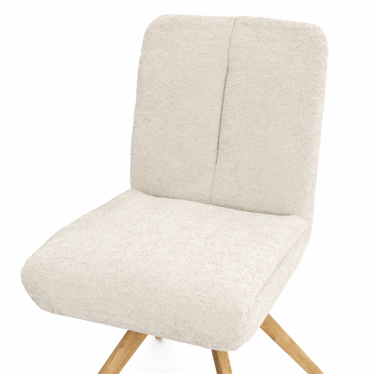Stuhl Evania - Dreh und Relax-Funktion, niedriger Rücken, Stoff, Creme – Bild 5