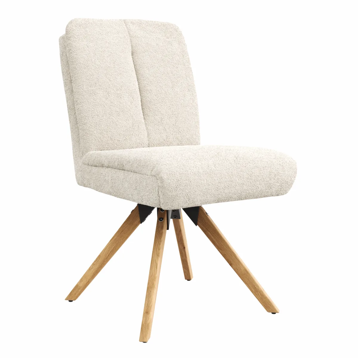 Stuhl Evania - Dreh und Relax-Funktion, niedriger Rücken, Stoff, Creme – Bild 3