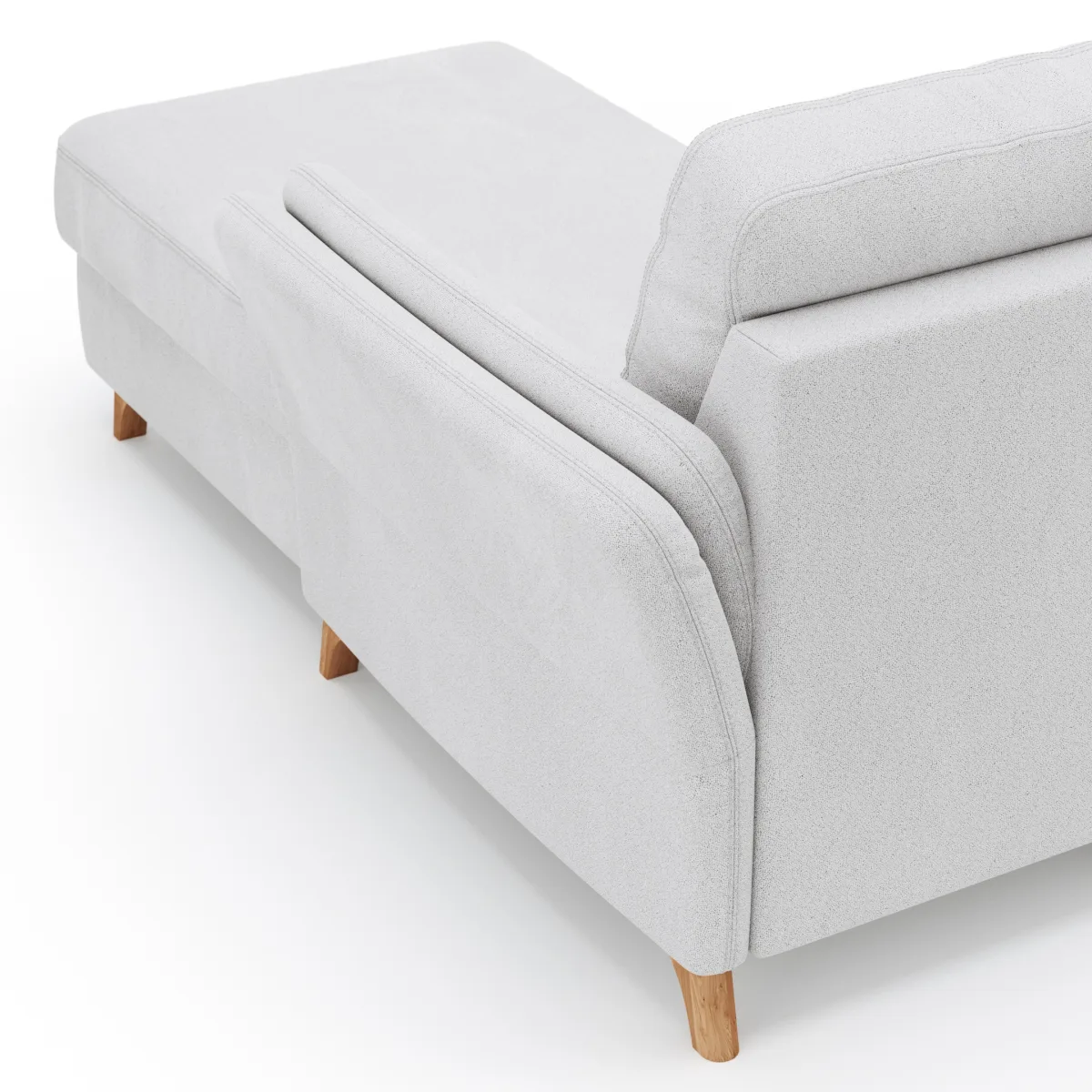 Ecksofa Vayra - 2,5-Sitzer mit Longchair rechts, Stoff, Offwhite – Bild 3