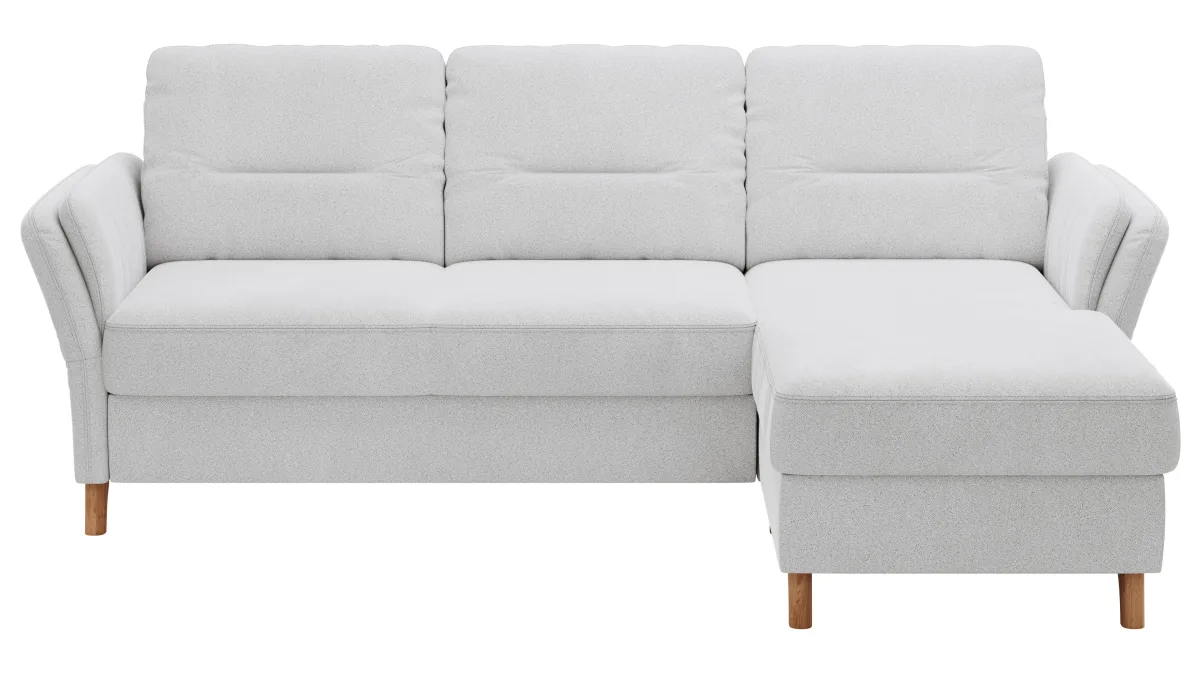 Ecksofa Vayra - 2,5-Sitzer mit Longchair rechts, Stoff, Offwhite – Bild 2