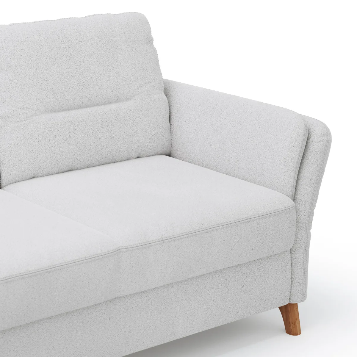 Ecksofa Vayra - Longchair links mit 2,5-Sitzer rechts, Stoff, Offwhite – Bild 3