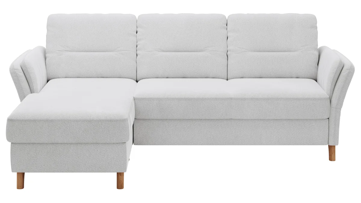 Ecksofa Vayra - Longchair links mit 2,5-Sitzer rechts, Stoff, Offwhite – Bild 2