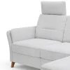 Ecksofa Vayra - 2,5-Sitzer mit Longchair rechts, inkl. Relaxfunktion (motorisch) und Kopfstütze verstellbar (manuell), Stoff, Offwhite – Bild 3