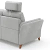 Ecksofa Vayra - 2,5-Sitzer mit Longchair rechts, inkl. Relaxfunktion (motorisch) und Kopfstütze verstellbar (manuell), Stoff, Offwhite – Bild 4