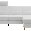 Ecksofa Vayra - 2,5-Sitzer mit Longchair rechts, inkl. Relaxfunktion (motorisch) und Kopfstütze verstellbar (manuell), Stoff, Offwhite – Bild 2