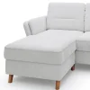 Ecksofa Vayra - Longchair links mit 2,5-Sitzer rechts, inkl. Relaxfunktion (motorisch) und Kopfstütze verstellbar (manuell), Stoff, Offwhite – Bild 4