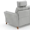 Ecksofa Vayra - Longchair links mit 2,5-Sitzer rechts, inkl. Relaxfunktion (motorisch) und Kopfstütze verstellbar (manuell), Stoff, Offwhite – Bild 3