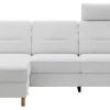 Ecksofa Vayra - Longchair links mit 2,5-Sitzer rechts, inkl. Relaxfunktion (motorisch) und Kopfstütze verstellbar (manuell), Stoff, Offwhite – Bild 2