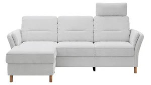 Alternative view of Ecksofa Vayra - Longchair links mit 2,5-Sitzer rechts, inkl. Relaxfunktion (motorisch) und Kopfstütze verstellbar (manuell), Stoff, Offwhite