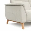 Ecksofa Nevin - 2-Sitzer mit Longchair rechts, inkl. Kopfpolsterverstellung, Stoff, Weiß – Bild 4