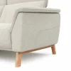 Ecksofa Nevin - Longchair links mit 2-Sitzer rechts, inkl. Kopfpolsterverstellung, Stoff, Weiß – Bild 3