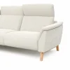 Ecksofa Nevin - Longchair links mit 2-Sitzer rechts, inkl. Kopfpolsterverstellung, Stoff, Weiß – Bild 4